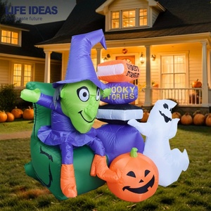 6FT Halloween inflatables Phù Thủy và ma Truyện sách với xây dựng trong đèn LED cho sân bên ngoài Halloween Trang trí nội thất - Product Image 4