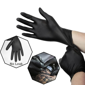 Guantes Desechables Negros, 100 Unidades, Sin Polvo, Sin Látex, para Mecánicos, Tatuajes, Belleza, Cuidado Corporal y Arte Corporal - Product Image 3