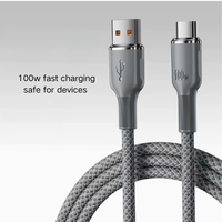 Câble USB Type C de charge rapide 100W avec conducteur en cuivre pur, blindage tressé, gaine en nylon magnétique pour appareils iOS et Android