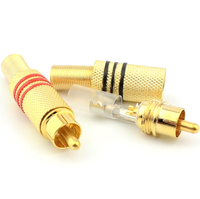 Conector RCA nuevo al por mayor, conector macho de audio con protector de cable de resorte metálico