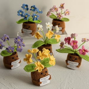 Cross-border New Style Handmade Crochet Plant Pots Creative Knitted Mini Cute Emotional <strong>Support</strong> Plant Home Decor <strong>Flowers</strong> - Product Image 4