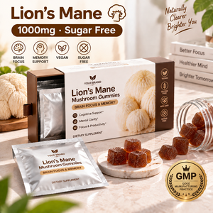 Gomitas de Melena de León, Suplemento Nootrópico para la Concentración y la Memoria, Apoyo Cognitivo, Vegano, Sin Gluten, Marca Privada - Product Image 1