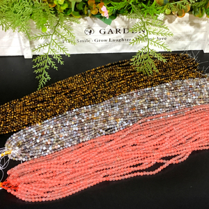 Bracelet en perles de cristal polies de haute qualité, 4 mm, style européen, en améthyste et quartz rose, pour la décoration intérieure, vente en gros - Product Image 1