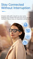 Gafas Inteligentes S2 MAX con Asistente IA, Cámara de 500W Píxeles, Foto/Video 1080p, Llamadas BT, Lente Dual, Batería de 290mAh, Carga Magnética Táctil