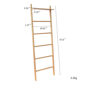 Functional Eco-friendly Fir Wood With 6-tiers and Non-folding <b>Towel</b> <b>Rack</b> Holder Blanket <b>Ladder</b> for Any Home - Product Image 6