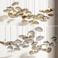 Lustre LED ovale en verre ajouré de luxe AB Custom pour hall d'hôtel, villa, duplex, escalier, salon, lampe suspendue en cristal