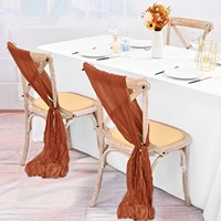 Nœuds de chaise en gaze vert foncé élégants pour mariages, banquets, fêtes, décorations de dossier de chaise en tissu de fromage