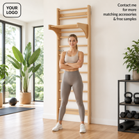Barres de traction murales JOYFIT en bois massif pour la musculation à domicile, l'étirement, la gymnastique et le Pilates