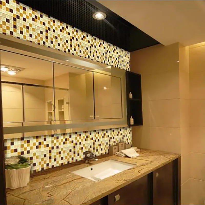 Tấm Ốp Lát Gạch Mosaic 300X300 Gạch Ốp Lát Màu Nâu Thủy Tinh Pha Lê Malaysia Dùng Cho Phòng Tắm Nhà Bếp Gạch Ốp Lát Gạch Ốp Lát