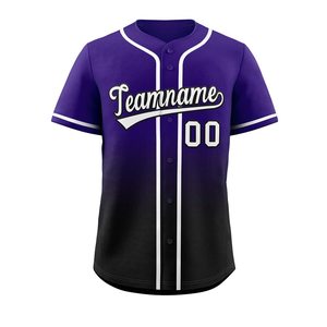 Custom Gradiënt Honkbal Jersey Hiphop Knoop Down Shirts Gestikt Gepersonaliseerd Nummer Voor Mannen - Product Image 4