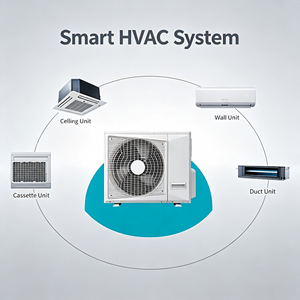 เครื่องปรับอากาศแบบแยกส่วนหลายจุด Carrier HVAC 220V 60HZ ระบบ Dual 2 3 4 โซน ขนาด 2 3 4 ตัน แบบ Multi Split ระบบ VRF VRV พร้อมระบบควบคุมหลายจุด - Product Image 3