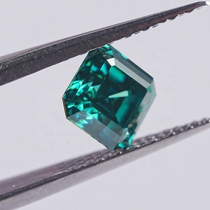 SICGEM 6mm 1 carato Asscher taglio verde scuro Color smeraldo VVS Moissanite pietre sciolte un pezzo singolare fantasia gemma - Product Image 4
