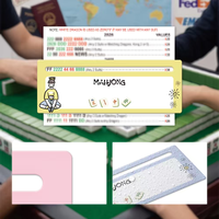 Lot de 4 cartes de règles de Mahjong américain, 4 couleurs assorties, avec marqueurs et lecteurs de règles, en PP durable et étanche