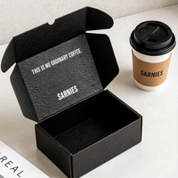 Caja de Cartón Corrugado Negra Personalizada, Caja de Embalaje Impresa con Logotipo para Envíos de Comercio Electrónico
