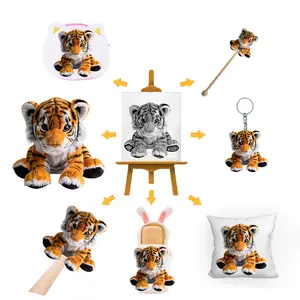 Brinquedo de pelúcia realista personalizado realista bonito de pelúcia macio leopardo tigre barato