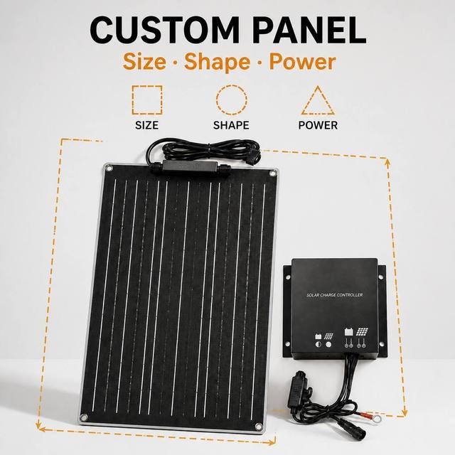 Off Grid Power 12W 18W 25W ETFE Solar Panel Kit 12V 24V High Efficiency Mono Charger with MPPT Controller for RV Truck Boat