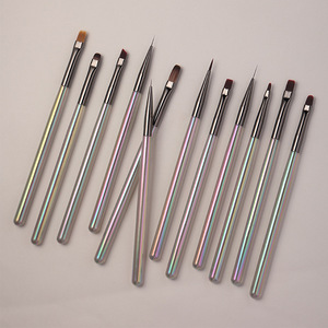 Sparkle Clear Acrylic Handle Nail Brush French Graphic Liner 3D <b>Builder</b> Gel Edge Painting Brush for Nails - Product Image 4
