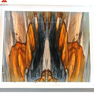 Cuarzo de Lujo Book Match Cosmic Magma Gold, Piedra Moderna Exótica de Primera Calidad, para Interiores, Villas, Hoteles, Baños y Cocinas, Pulido, en Losa Grande - Product Image 1