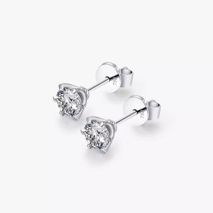 Diamond <b>Stud</b> Earrings 18k Gold IGI Certified 0.5CT D VVS Lab Grown Filled Round Brilliant Cut Classic for Gift Women Men Jewelry - Product Image 1