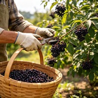 Fabrieksleverancier Voedingsmiddelkwaliteit Natuurlijk Zwarte Vlierbessen Kruidenextract Poeder 25% Anthocyanen Vacuüm verpakt Trommel CAS 84603-58-7