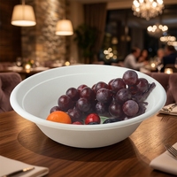 Bols à soupe et à salade jetables en bagasse, biodégradables, compostables, sans PFAS, de qualité alimentaire, empilables, avec couvercle réutilisable, couleur olive verte
