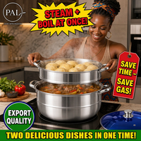 Ensemble de casseroles de luxe de haute qualité en acier inoxydable classique, 11 pièces, revêtement antiadhésif en céramique, couvercles en verre, poignées courbées en D, cuiseur vapeur