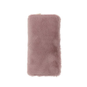 جديد الشتاء أفخم محفظة للسيدات بلون رقيق فروي المرأة طويلة محفظة - Product Image 4