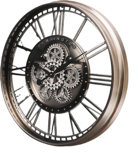 INFINITY TIME 28 Inch <strong>Large</strong> Size Vintage <strong>Grey</strong> Bronze Modern Industrial Moving Gear Luxury Wall <strong>Clock</strong> for Home Decor Living Room - Product Image 2