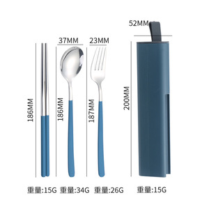 Portable Price Reusable Stainless Steel 304 Silverware Camping Cutlery <b>Set</b> 3PCS With Box <b>Flatware</b> <b>Set</b> in Travel Spoon and Fork - Product Image 6