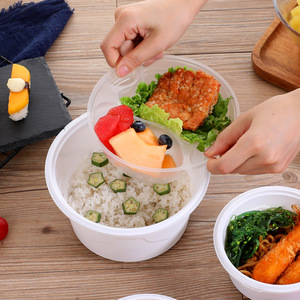 Round Thickened <b>Plastic</b> <b>Lunch</b> <b>Box</b> With Seal Lid For Takeaway Food Storage - Product Image 2