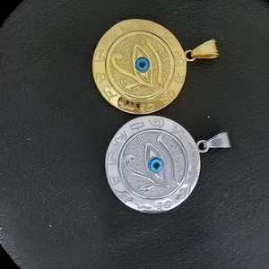 Moda occhio egiziano di Horus in acciaio inossidabile ciondolo di gioielli demone occhi malvagi Hiphop collana per donna uomo - Product Image 4