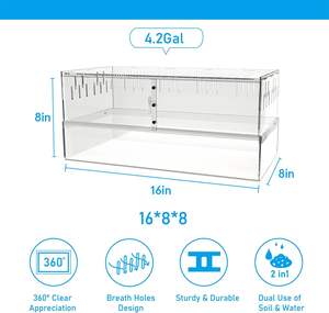 Hete Verkoop Doorzichtige Acryl Kooi Reptiel Terrarium Tank Heremietkrab Bebaarde Dragon Springen Spin Display Rek Behuizing Huisdier Kooi - Product Image 3