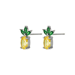 <span class=keywords><strong>Mini</strong></span> gioielli da spiaggia estivi da donna carini <span class=keywords><strong>orecchini</strong></span> a bottone con ananas in <span class=keywords><strong>argento</strong></span> Sterling 925 - Product Image 2
