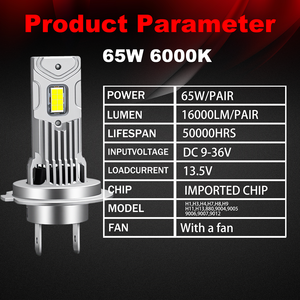 Faro LED Xview de 16000LM y 65W para <span class=keywords><strong>Toyota</strong></span> - Bombilla Plug and Play, Venta al por Mayor OEM - Product Image 6