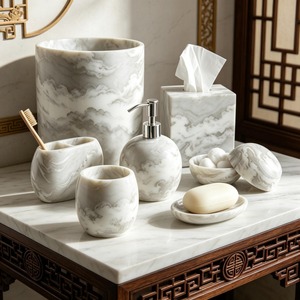 Hot Sale Bathroom Accessories Set for Home Decor Dispenser Toothbrush Cup <b>Soap</b> <b>Holder</b> Available At Affordable Price - Product Image 2