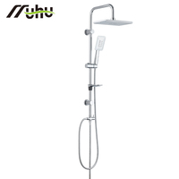 Ensemble de douche pour salle de bain d'hôtel, ensemble de douche à long col avec mitigeur thermostatique haute pression et pomme de douche dorée rose