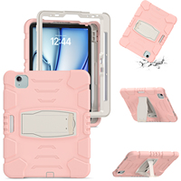 Coque de protection robuste antichoc et anti-chute pour iPad Air 11 pouces et iPad Pro 11 pouces 2024 & iPad Air 11 2025 (M3) avec support intégré, résistante aux chocs et aux impacts des enfants