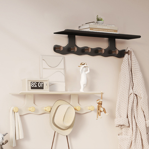 Pano.V Modern Hook Eco-Friendly <b>Space</b>-<b>Saving</b> Wall-Mounted Coat Hooks Door <b>Hanger</b> Wardrobe Living Room Multifunction Beech Wood - Product Image 4