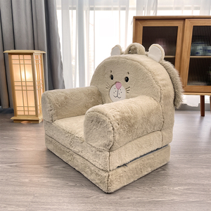 Design morbido divano in schiuma convertibile a forma di <span class=keywords><strong>leone</strong></span> in pelliccia sintetica divano in schiuma per bambini personalizzato divano pieghevole multifunzionale in spugna - Product Image 1