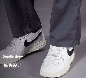 # ، سروال كارجو رجالي بشعار مخصص ، سراويل عمل سوداء قطنية ربيعية ، بنطال رياضي كاجوال للتسلق ، بنطال رياضي للرجال - Product Image 5