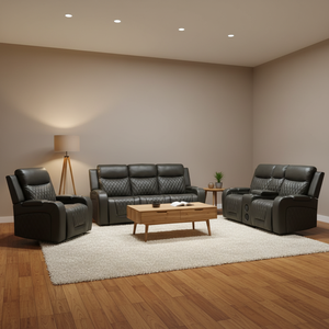 Sofá Reclinable Eléctrico Moderno, Tapizado en Cuero Sintético, Estructura de Madera, Extensible, Plegable, Diseño Ergonómico, Posición Ajustable - Product Image 5