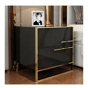 Metal Frame Mirror Nightstand Side Table Night Stands Gold Luxury Cheap Antique White Black Home Furniture Bedroom Furniture