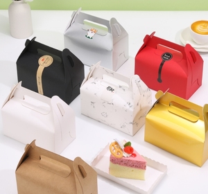 Factory Direct High Quality Portable Small Thickened Cake <b>Box</b> With Handles Four-inch Birthday Cake <b>Box</b> - Product Image 6