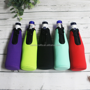 Sarung Botol Bir Tebal Berinsulasi Neoprene, Dapat Digunakan Kembali, dengan Ritsleting, untuk Pesta - Product Image 4