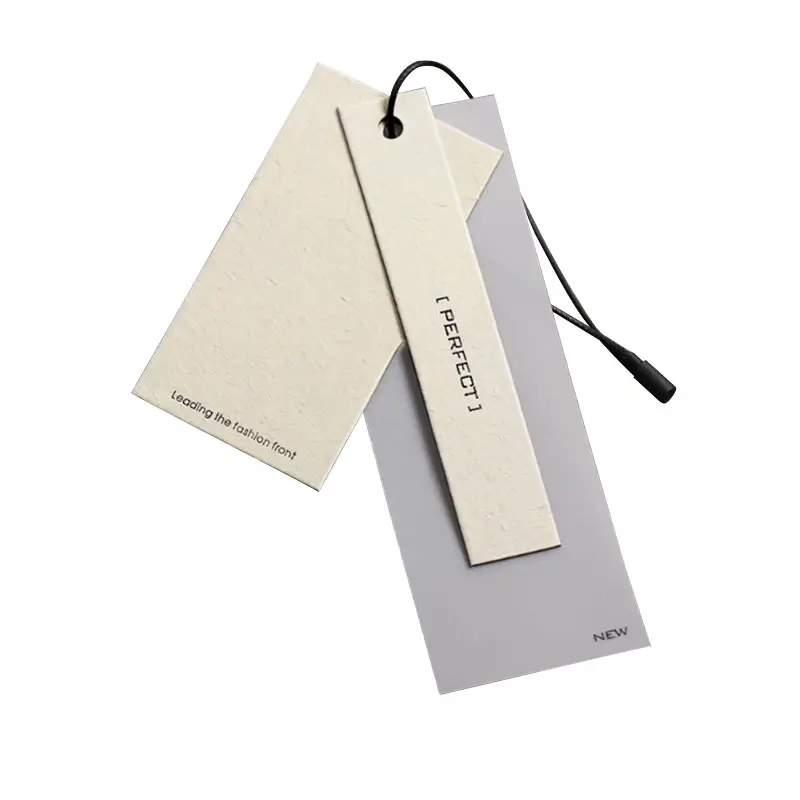 Customized Label Hangtag Printing Fashion Garment Paper Hang Tags embossed clothing swing tag with string