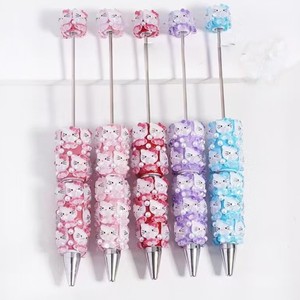 Nouveauté 2026 : Stylo à bille DIY avec breloque <span class=keywords><strong>chat</strong></span> mignon, strass et paillettes colorées <span class=keywords><strong>pour</strong></span> la création de bijoux - Product Image 1