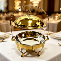 Réchaud à alcool en acier inoxydable FLEY avec support surélevé pour le petit-déjeuner de l'hôtel, le buffet, les mariages et les banquets