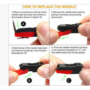 Aguja de repuesto Universal roja para tocadiscos de vinilo, cartucho de alta fidelidad, herramienta accesoria de audio duradera - Product Image 3