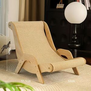 Chaise tout-en-un pour <span class=keywords><strong>chat</strong></span> en sisal résistant à l'usure et aux griffes, avec griffoir intégré et nid douillet, couleur caramel - Product Image 2