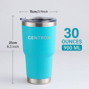 Gobelet isotherme en acier inoxydable avec logo personnalisé, 30 oz, revêtement poudré, isolation sous vide, paille, isolation thermique de 6 à 12 heures, portable - Product Image 4